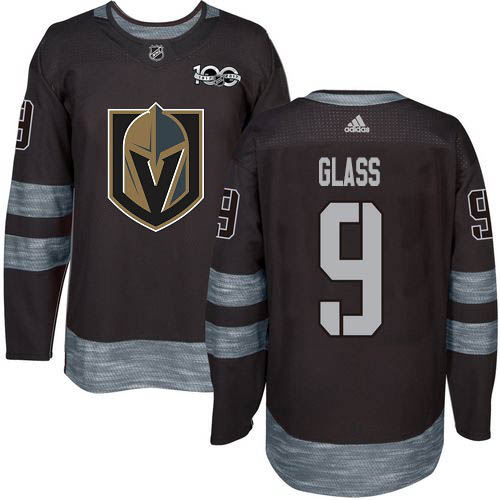 Men Adidas Golden Knights #9 Cody Glass Black 1917-2017 100th Anniversary Stitched NHL Jersey